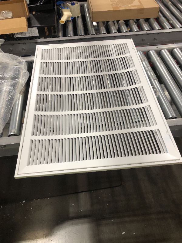 Photo 2 of 30"W x 20"H [Duct Opening Measurements] [Fixed Hinged] Steel Return Air Filter Grille for 1-inch Filters, Vent Cover Grill for Sidewall and Ceiling, White, Outer Dimensions: 32 5/8"W X 22 5/8"H
