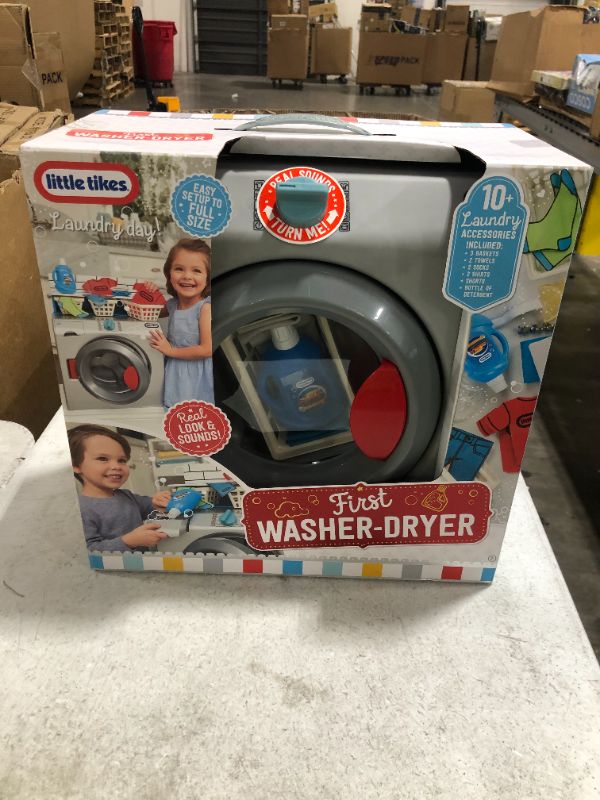 Photo 2 of Little Tikes First Washer Dryer - Realistic Pretend Play Appliance for Kids, Interactive Toy Washing Machine with 11 Laundry Accessories, Unique Toy, Ages 2+
