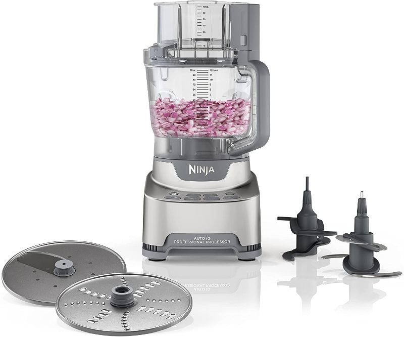 Photo 1 of Ninja NF701 Professional XL Food Processor, 1200 Peak-Wattage. 4 Functions for Chopping, Slicing/Shredding, Purees & Dough. 12-Cup Processor Bowl, Feed Chute/3-Part Pusher, 2 Blades & 2 Discs, Silver
