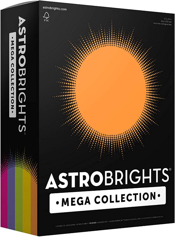 Photo 1 of Astrobrights Mega Collection, Colored Paper,"Joyful" 5-Color Assortment, 625 Sheets, 24 lb/89 gsm, 8.5" x 11"