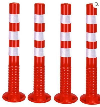 Photo 1 of 4PCS 28? Grab Delineator Post Safety Traffic Cones Road Parking Cones With Reflective Collars Orange Construction Cones For Home Road Parking Practise Emergency Use
