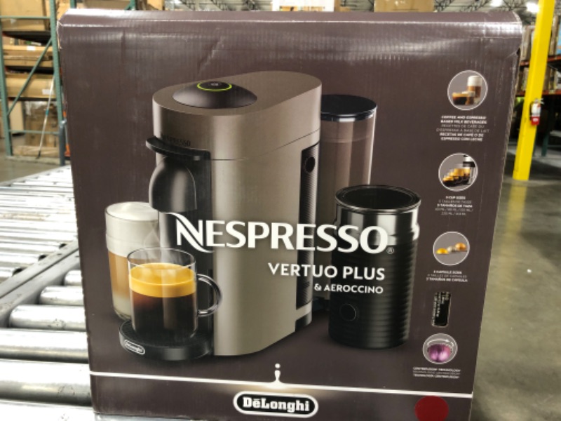 Photo 4 of Nespresso Vertuo Plus Coffee and Espresso Maker by De'Longhi, Cherry Red with Aeroccino Milk Frother
