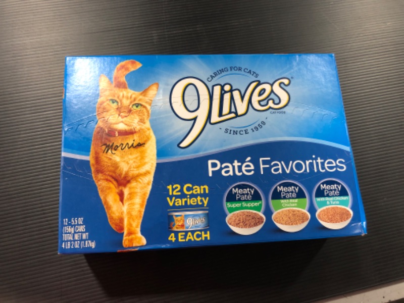Photo 2 of 9Lives Paté Favorites Wet Cat Food Variety Pack, 5.5 Oz Cans, 12 Count
expires 06/10/2023