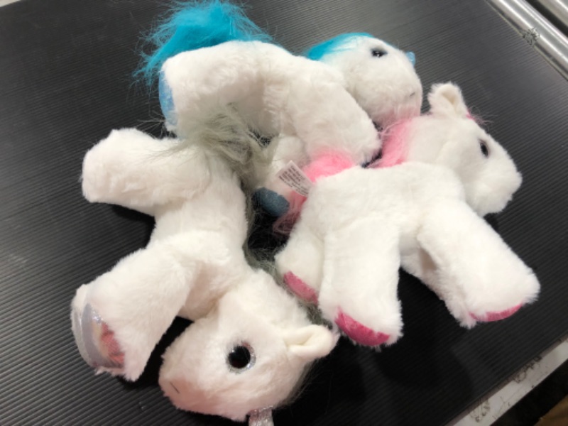 Photo 2 of 3-Pack Unicorn Plush 9" - Safe & Soft Unicorn Stuffed Animal Set in 3 Colors (Pink, Silver, Blue) - Stuffed Unicorns ls