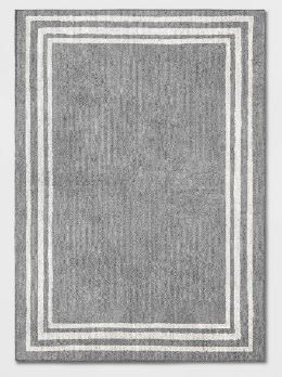 Photo 1 of 5'x7' Tetra Border Rug Gray - Threshold™
