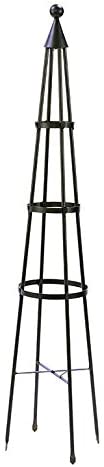 Photo 1 of Achla Designs OBL-01, 61-in Wrought Iron Garden Obelisk Trellis, Small, Graphite
