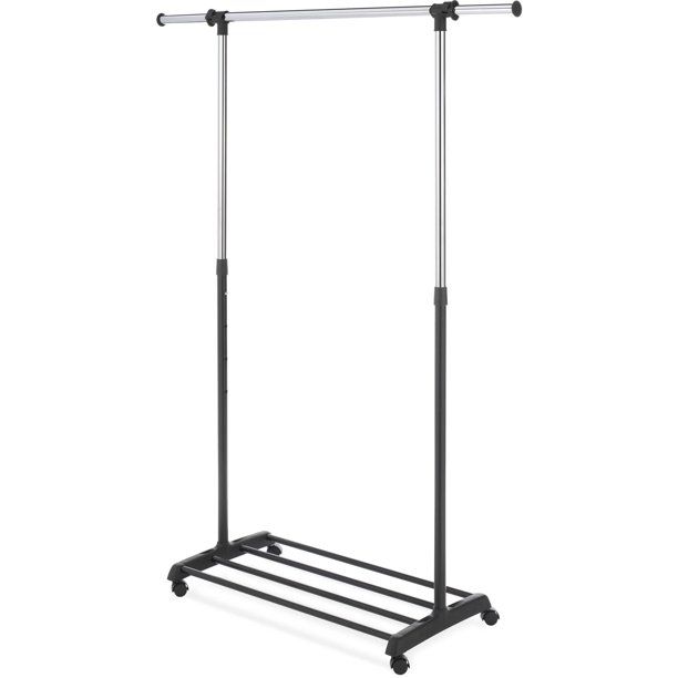 Photo 1 of Whitmor Deluxe Adjustable Garment Rack, Wood, Black and Chrome
COLORS MAY VARY