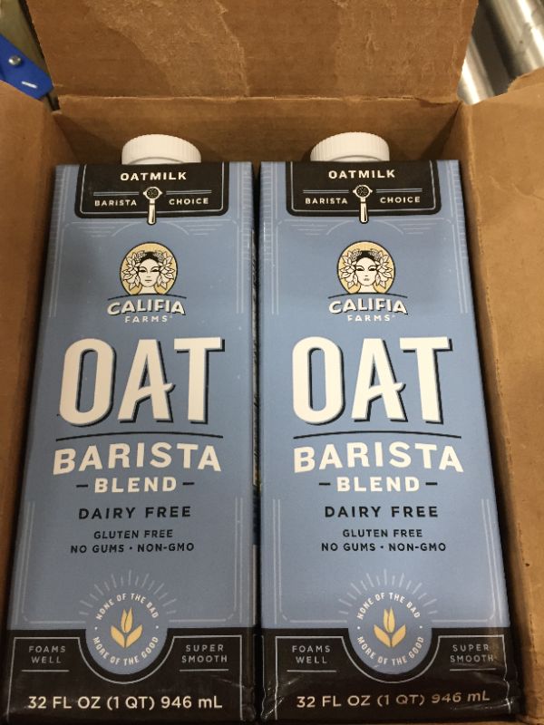 Photo 2 of (6 pack) Califia Farms Unsweetened Oatmilk Barista Blend, 32 Oz , Whole Rolled Oats , Dairy Free , Gluten-Free , Vegan , Plant Based , Non-GMO
BEST BY MAY 2022