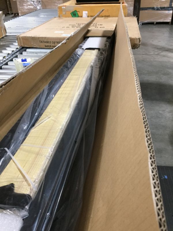 Photo 4 of Amazon Basics 6" Modern Metal Platform Bed with Wood Slat Support - Mattress Foundation - No Box Spring Needed, Twin
