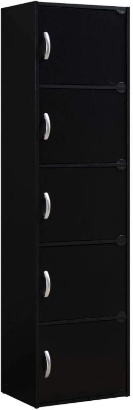 Photo 1 of HODEDAH IMPORT Bookcase Cabinet, 5-Shelf, Black
CHIPPED WOOD