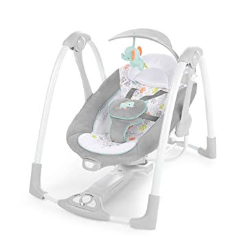 Photo 1 of Ingenuity ConvertMe 2-in-1 Compact Portable Baby Swing & Infant Seat, Battery-Saving Automatic Sway, Vibrations, Nature Sounds - Wimberly
