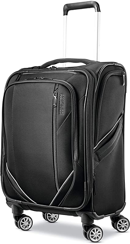 Photo 1 of American Tourister Zoom Turbo Softside Expandable Spinner Wheel Luggage, Black, Carry-On 20-Inch
