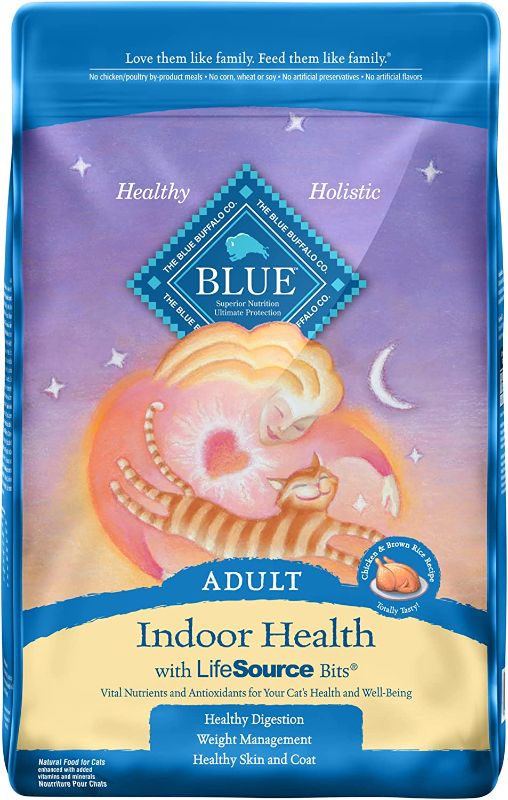 Photo 1 of Blue Buffalo Indoor Health Natural Adult Dry Cat Food, Chicken & Brown Rice 15-Lb
BEST BY MAY 2022