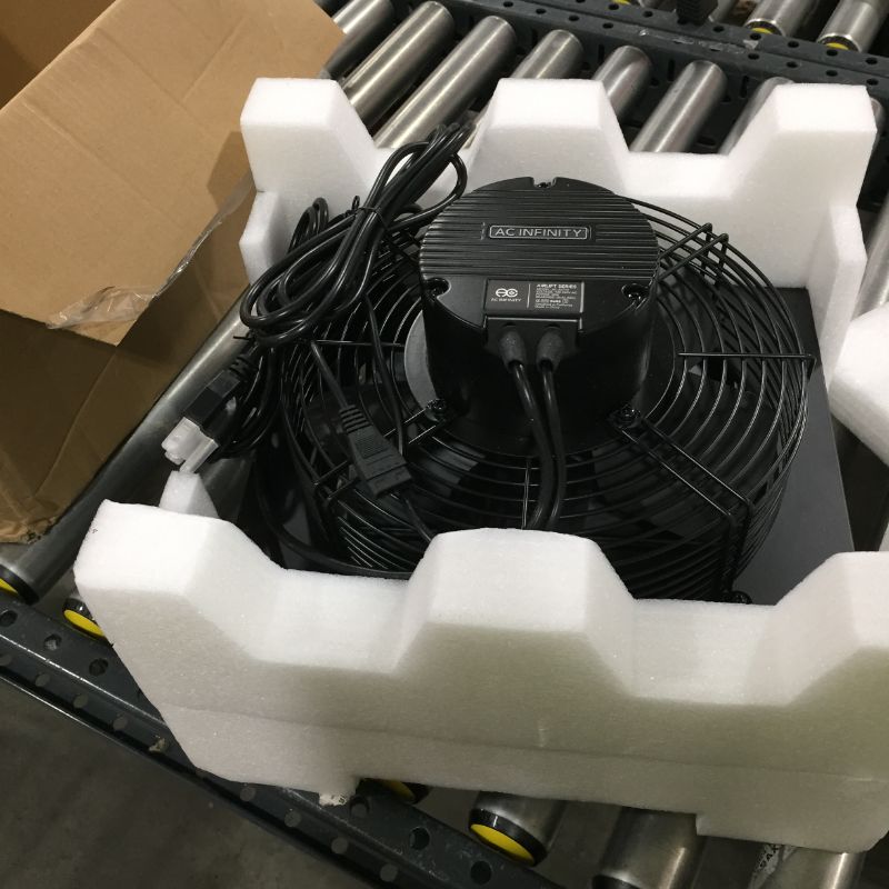 Photo 4 of AC Infinity AIRLIFT T10, Shutter Exhaust Fan 10" with Temperature Humidity Controller, EC Motor - Wall Mount Ventilation and Cooling for Sheds, Attics, Workshops

