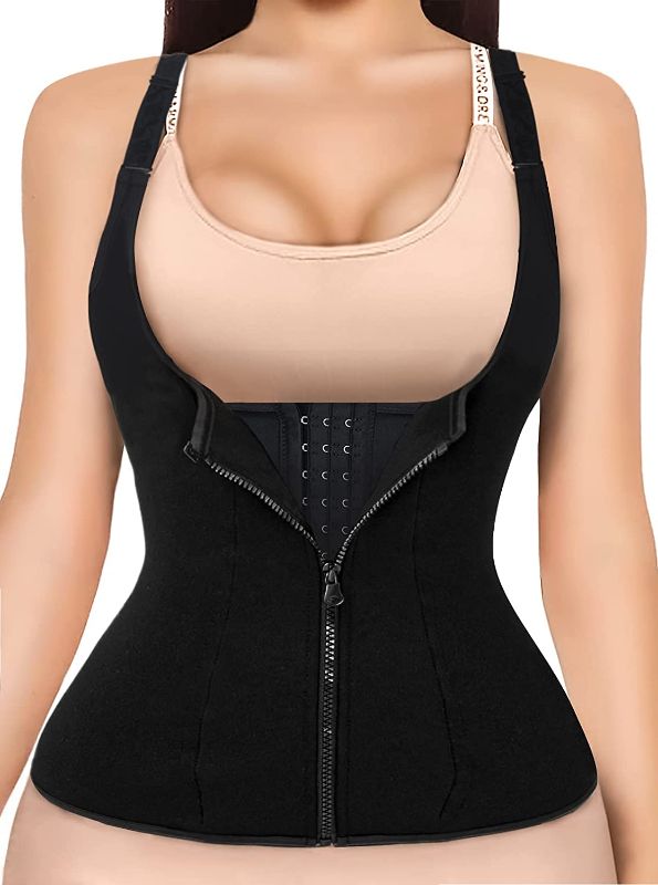 Photo 1 of Reamphy Waist Trainer for Women,Zipper Body Shaper Cincher Sports Girdle Corset
