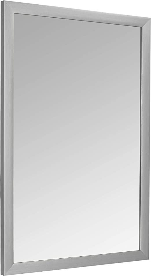 Photo 1 of Amazon Basics Rectangular Wall Mirror 24" x 36" - Standard Trim, Nickel
