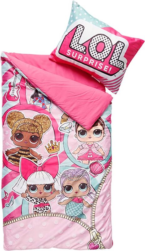 Photo 1 of  PACK OF 2 -LOL Surprise Slumber Bag with Pillow, Pink, 26"x46"
