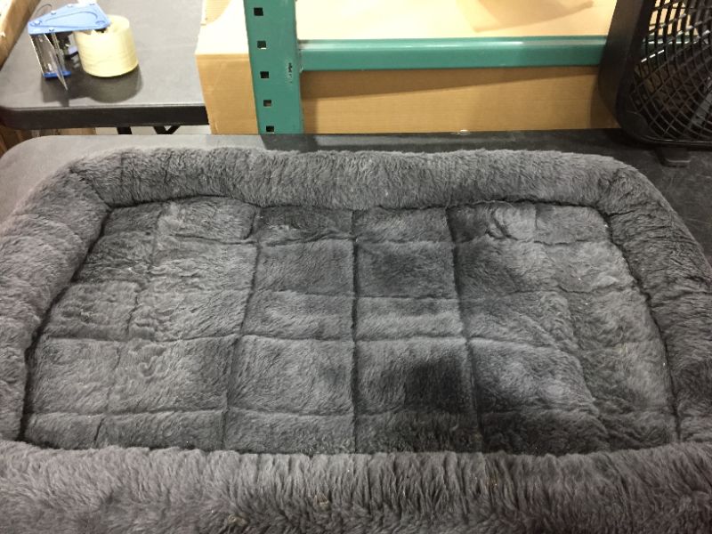 Photo 2 of 36 IN -New World Gray Dog Bed | Bolster Dog Bed Fits Metal Dog Crates | Machine Wash & Dry
