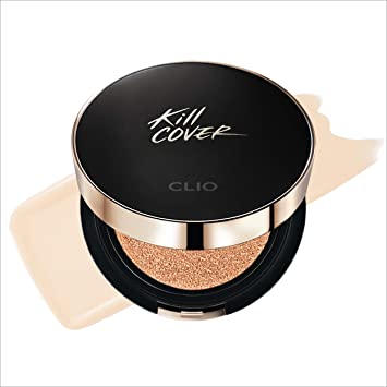 Photo 1 of CLIO Kill Cover Fixer Cushion | SPF50+/PA+++ Makeup Base and Fixer, Long Lasting, Full Coverage with Matte Finish for Sensitive Skin Types (0.53 oz) (4 GINGER)
