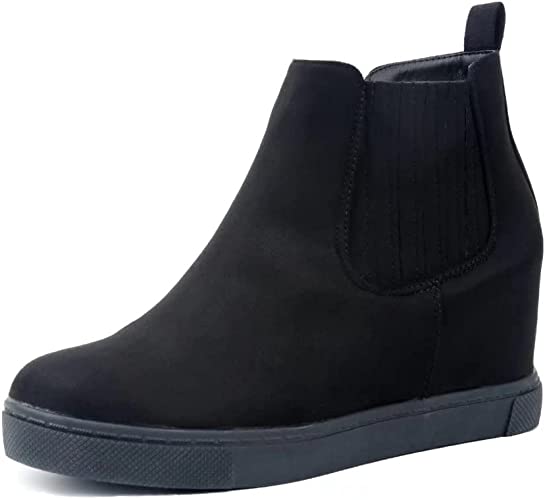 Photo 1 of SIZE 8 -Women's Platform Wedge Sneakers Ankle Boots Heeled Chelsea Boots
