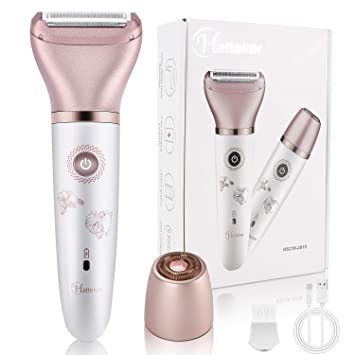 Photo 1 of Electric Razor for Women - RenFox 2 in 1 Face and Body Shaver for Women Bikini Legs Armpit Face Wet & Dry Painless Rechargeable Trimmer 2 Changeable Hair Removal Heads (Rose Gold)
