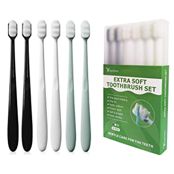 Photo 1 of EasyHonor Extra Soft Toothbrush for Sensitive Gums, Micro Fur Manual Toothbrush with 20000 Soft Floss Bristle for Pregnant Women, Elderly, Braces and Gum Recessions, Protect Fragile Gums (6 Pack)
