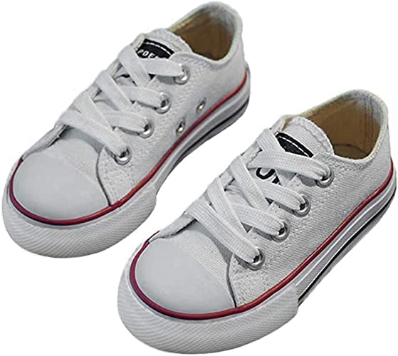 Photo 1 of SIZE 13 -iFANS Boys and Girl Low Top Canvas Kids Lace up Sneakers
