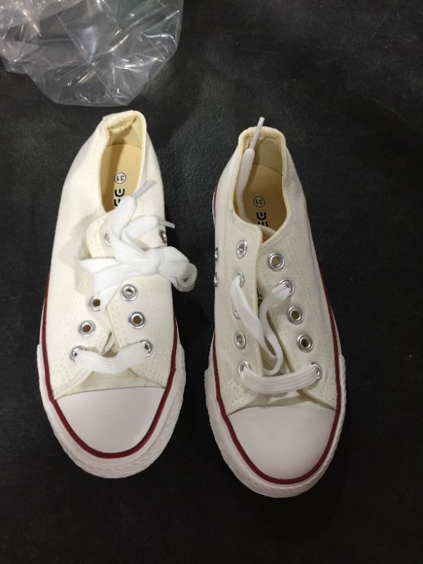 Photo 2 of SIZE 13 -iFANS Boys and Girl Low Top Canvas Kids Lace up Sneakers
