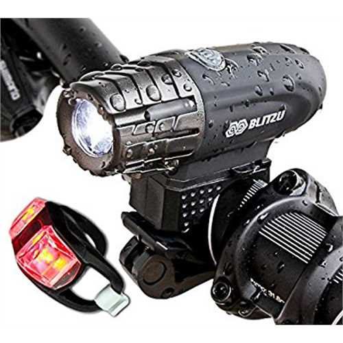 Photo 1 of Super Bright USB Rechargeable Bike Light - Blitzu Gator 320 POWERFUL Bicycle Headlight - TAIL LIGHT INCLUDED. 320 Lumens LED Fro
