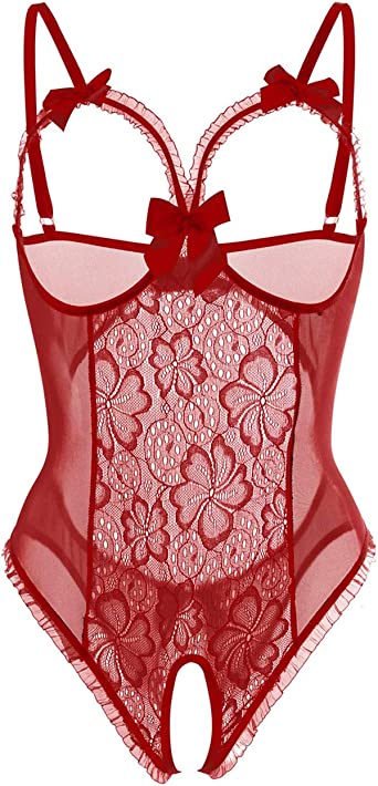 Photo 1 of SIZE SMALL-Women Sexy Teddy Lingerie One Piece Lace Babydoll Bodysuit Nightie Plus Size
