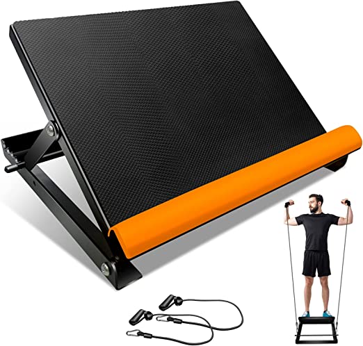 Photo 1 of Adjustable Stretch Board, Calf Stretcher Portable Incline Boards, Non-slip Ankle Incline Board and Stretch Board with 2 Tension Ropes for Stretching,15.4" x 13", 4 Positions (400 LB Capacity)
