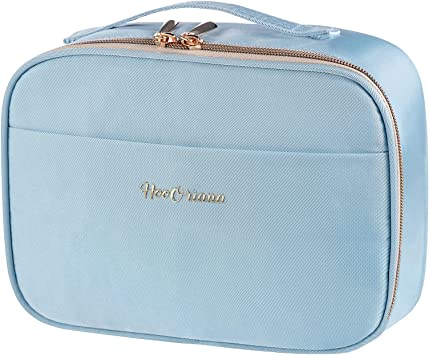 Photo 1 of PACK OF 2-HooOriana Makeup Bag Cosmetic Bag Make Up Bag Small Travel Makeup Bag Organizer Makeup Bags for Women Makeup Pouch with Macaron (Blue)
