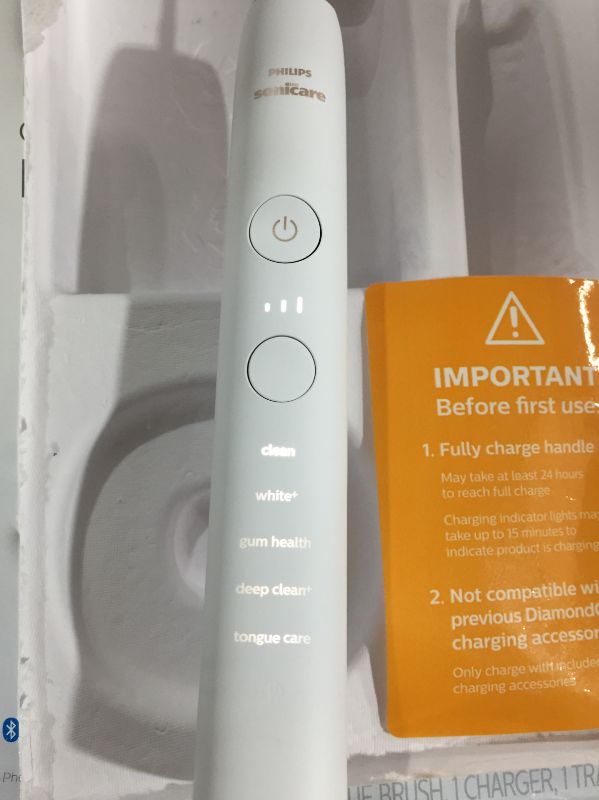 Photo 3 of Philips Sonicare DiamondClean Smart 9500 Series Rechargeable Electric Power Toothbrush with Charging Travel Case, Complete Oral Care, White, Frustration Free Packaging, HX9924/34

