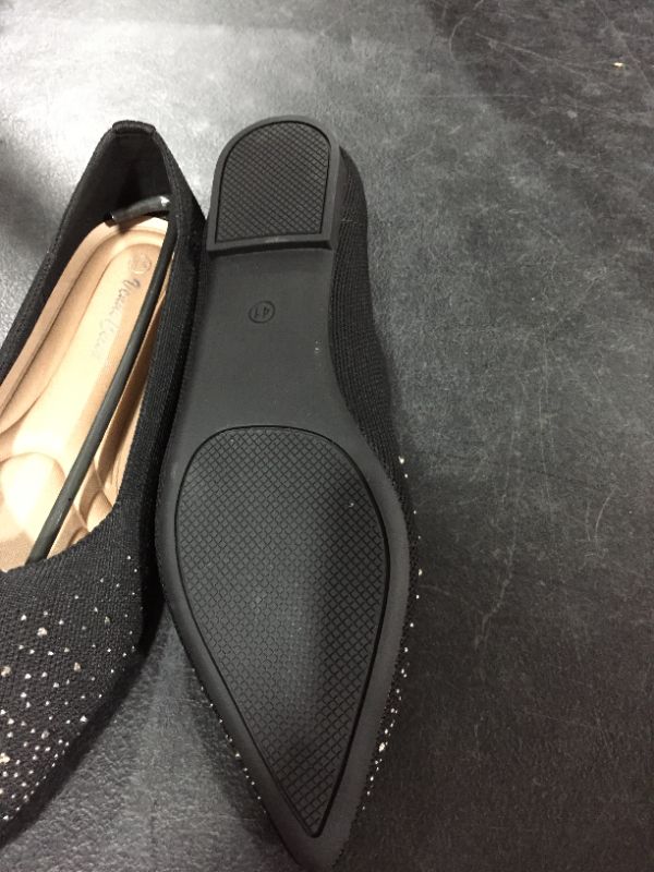 Photo 1 of SIZE 8.5 -COLOR BLACK-Womens Pointed Toe Ballet Flat Knit Dress Shoes Low Wedge Flat Shoes Comfort Slip On Flats Shoes for Woman Classic Softable Shoes
