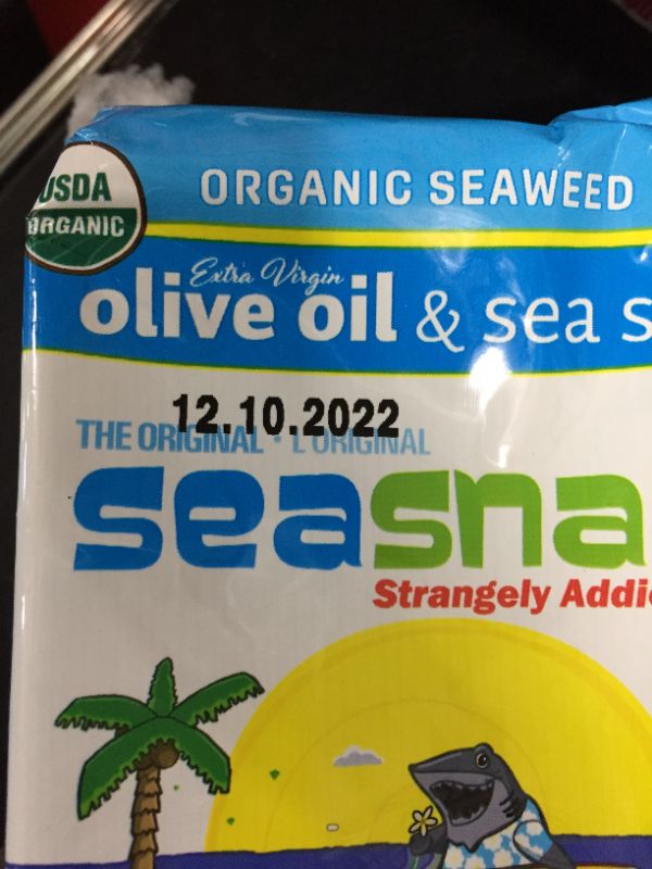 Photo 2 of BEST BY 12/10/2022- 2 PACKS- SeaSnax Organic Roasted Seaweed Snack, Original, 0.18 Ounce (Pack of 6)
