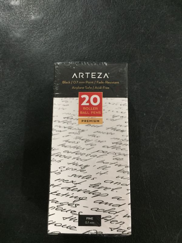 Photo 2 of Arteza Rollerball Pens, Pack of 20, 0.7mm Black Liquid Ink Pens, Office Supplies for Bullet Journaling, Fine Point Rollerball for Writing, Taking Notes & Sketching
