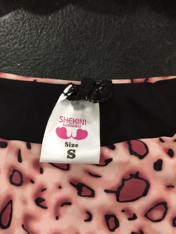 Photo 1 of SIZE S- SHEKINI Women‘s Bathing Suits Lace-up Bandeau Halter Bikini Tie Knot Front Top Floral Printing Two Piece Swimsuits
