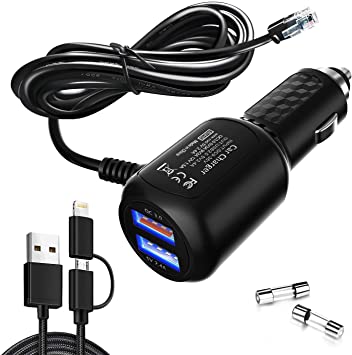 Photo 1 of Radar Detector Power Cord,for Uniden Escort Valentine Beltronics Passport Cobra etc Radar Detector,with Dual USB QC3.0 Quick Charger(QC3.0 6.5ft)
