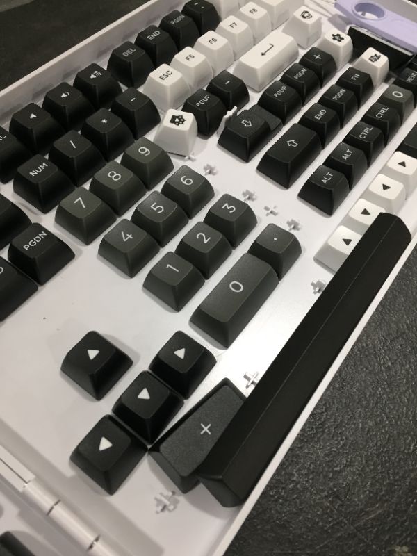 Photo 3 of Akko Black&Silver 197-Key ASA Profile PBT Double-Shot Keycap Set for Mechanical Keyboards with Mac Modifiers/ISO Enter Keys with Collection Box
