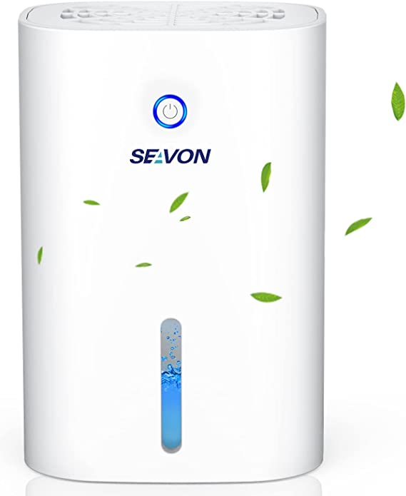 Photo 1 of SEAVON Dehumidifiers for Home, 2200 Cubic Feet (215 sq ft), Portable Compact 27oz Capacity Quiet Mini Dehumidifier for Bedroom, Basements, Bathroom, Garage, Wardrobe Closet, Kitchen, Office, RV
