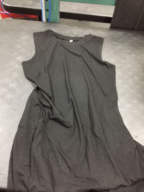 Photo 1 of Women's Sleeveless Shirtdress, Black. Size S