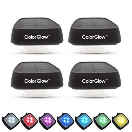 Photo 1 of Brightology Color Glow Solar Outdoor Lights (4 LED Lights) - Waterproof Outdoor Solar Lights Outdoor - Powered Rainbow - Water Resistant Landscape Lig
