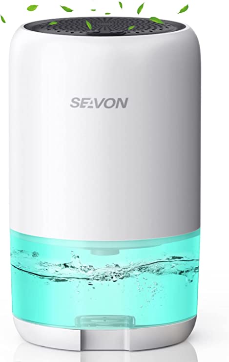 Photo 1 of SEAVON 35oz Dehumidifiers for Home, 2500 Cubic Feet (260 sq ft), Quiet Dehumidifier with Two Modes and 7 Color LED Lights, Portable Small Dehumidifiers for Bedroom Bathroom Basements Closet RV
