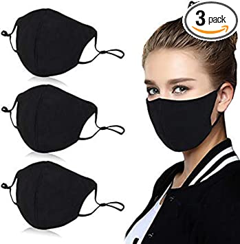 Photo 1 of 3 PCS Reusable Cotton 4 Layer Protective Face Protector …
