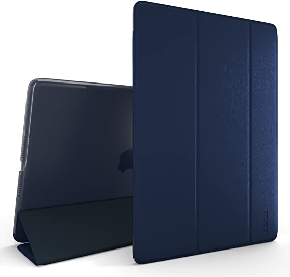 Photo 1 of Zeox iPad Pro 12.9" Case (2015 Release) - Slim Ultra Lightweight Stand Smart Protective Cover with Transparent Anti Fingerprint Back Protector & Auto Sleep/Wake Feature - Navy Blue
