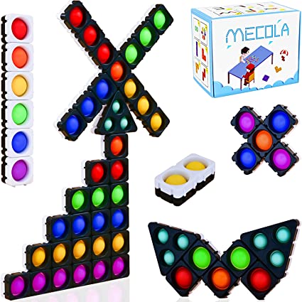 Photo 1 of Pop Fidget Sensory Toys, MECOLA 20 pcs Puzzles Building Blocks Fidget Toys Pack Autism Stress Relief Toy for Kids Children Adults
