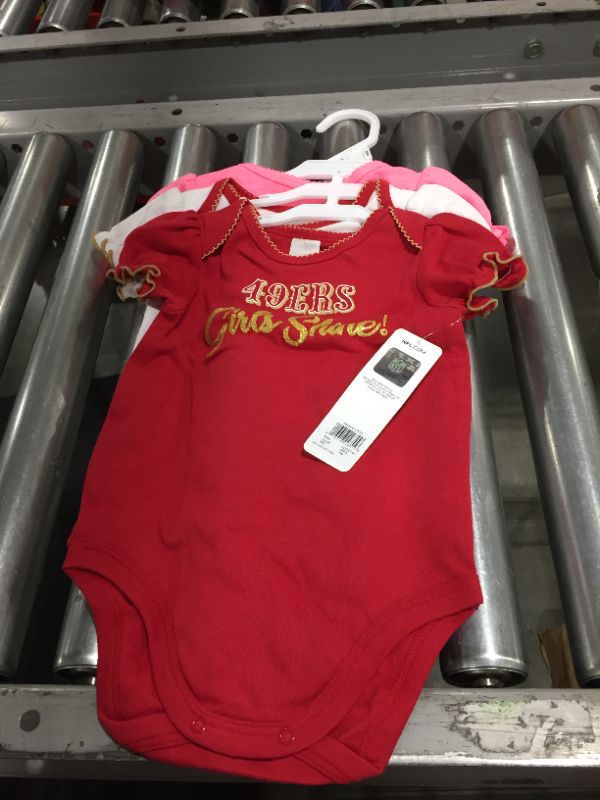 Photo 1 of NFL San Francisco 49Ers 3 Pack Short Sleeve Bodysuit, Red San Francisco 49Ers New, 18 Months
