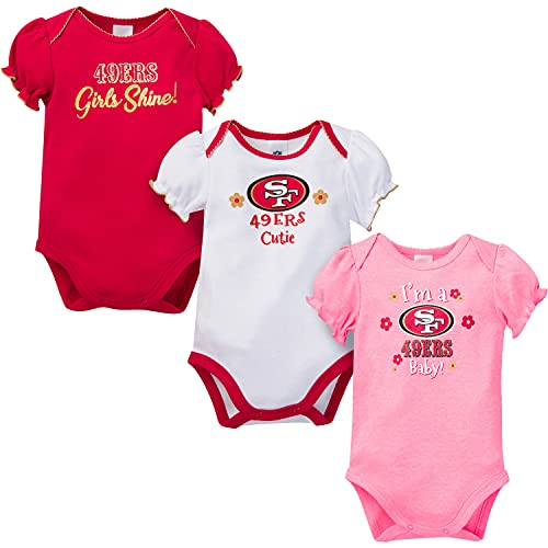 Photo 2 of NFL San Francisco 49Ers 3 Pack Short Sleeve Bodysuit, Red San Francisco 49Ers New, 18 Months
