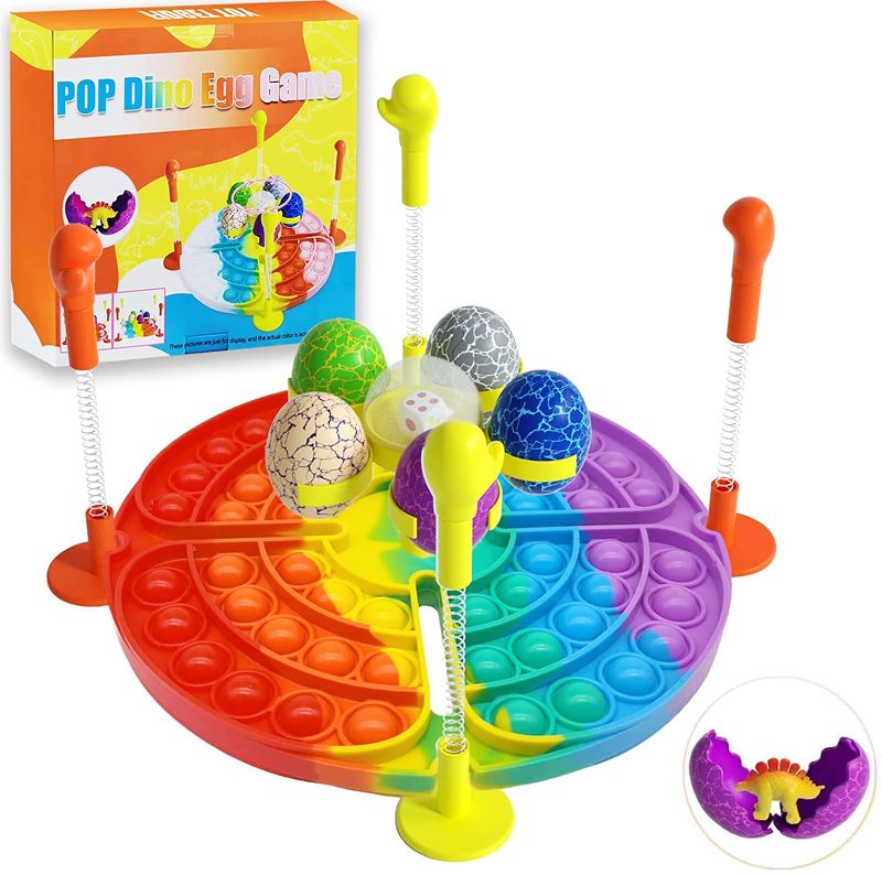 Photo 1 of Dinosaur Toys for Kids, Interactive Dinosaur Pop Fidget Toy Pop Dice Dinosaur Eggs Game Creative Dinosaur Birthday Party Supplies Push Pop Sensory Toys for Kids (Style A)
