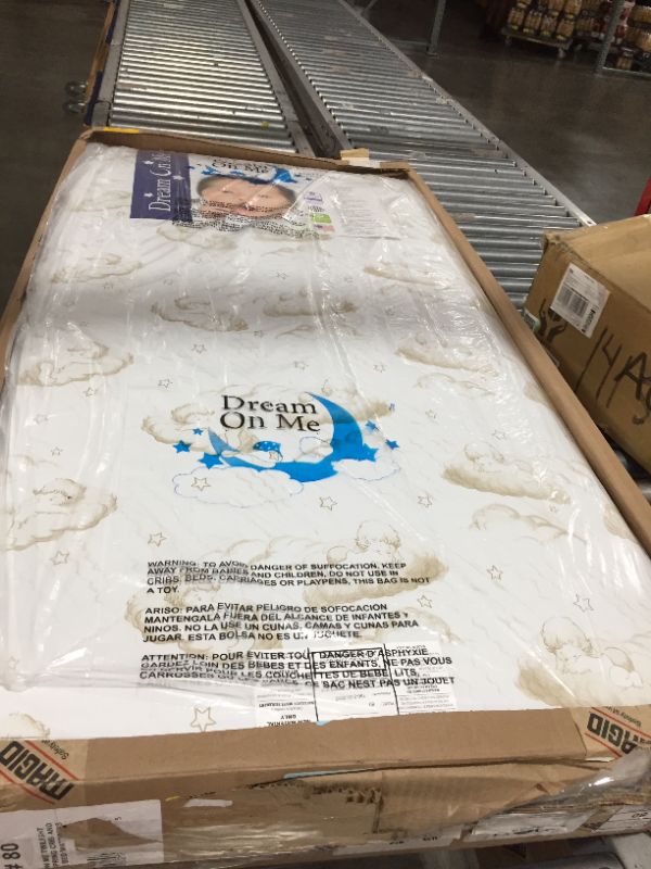 Photo 1 of Dream On Me 2-in-1 Breathable Twilight 5" Spring Coil Crib and Toddler Bed Mattress with Reversible Design I White/Brown I Greenguard Gold Certified I JPMA Certified
